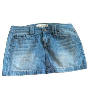 Women's Aeropostale Mini Skirt Distressed Blue Denim Jean Sz 7/8